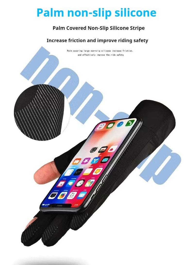 قفازات الصيد الواقية من الأشعة فوق البنفسجية، قفازات بإصبعين للحماية من الشمس - قفازات رجالية ونسائية للتجديف بالكاياك وركوب القوارب وصيد الأسماك والمشي لمسافات طويلة والقيادة وركوب الدراجات - Image 2